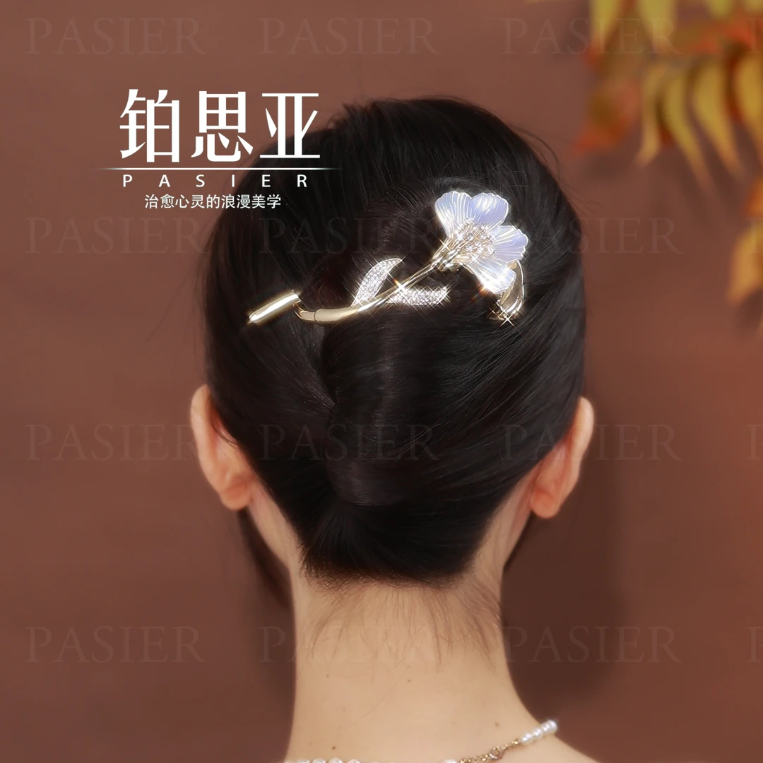 铂思亚  银杏叶 简约新中式铜合金扭扭夹发夹FS256（君）