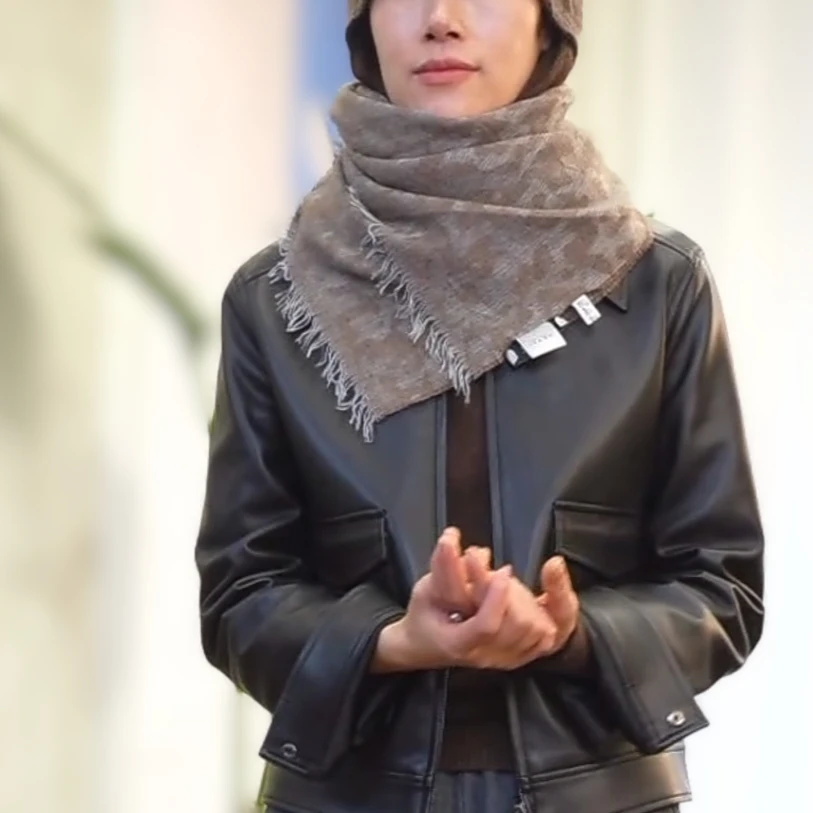 清风集意大利秋冬提花豹纹冬季保暖围巾情侣款围巾高档时尚百搭