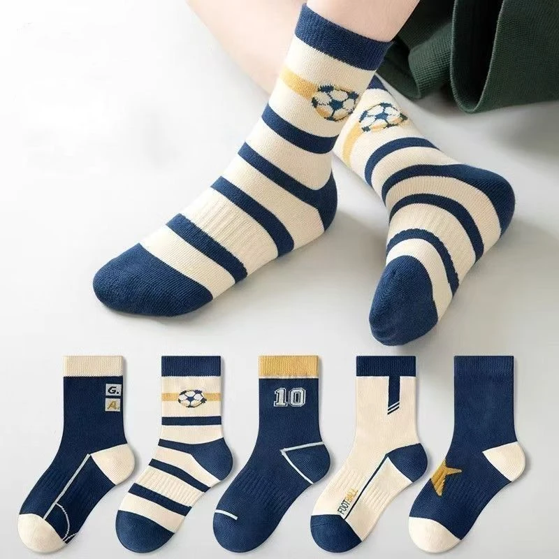 【秋冬新款】儿童袜子男童中大童运动秋冬青少年防臭条纹中筒袜
