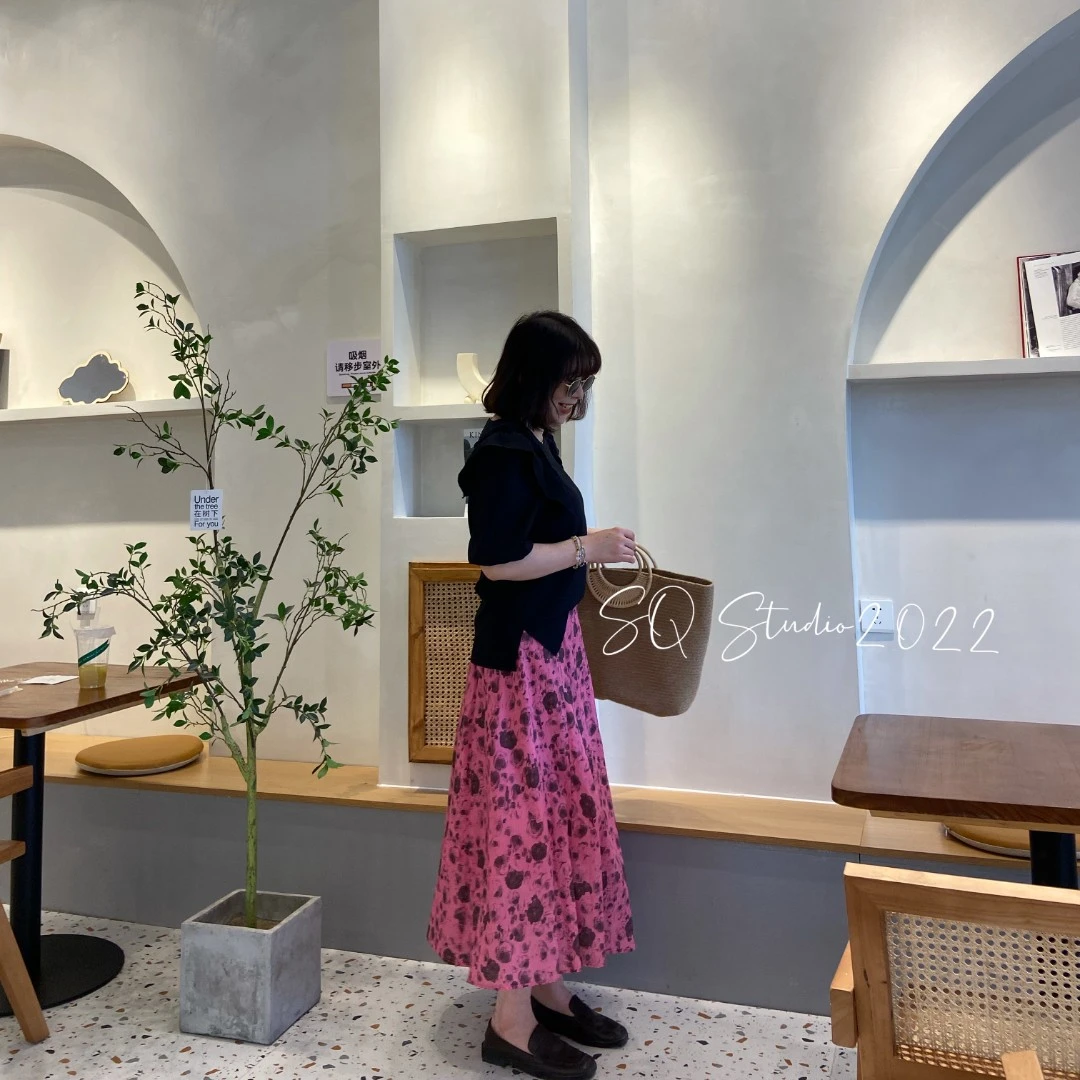 玫瑰庄园--大裙摆A字显瘦半裙 卡码拍大