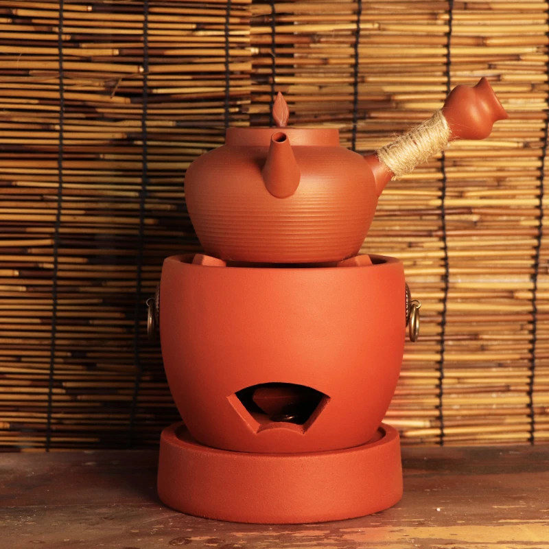 创意煮茶炉炭炉福星碳炉迷你耐烧防裂煮茶烧水煮水便携手工红泥炉