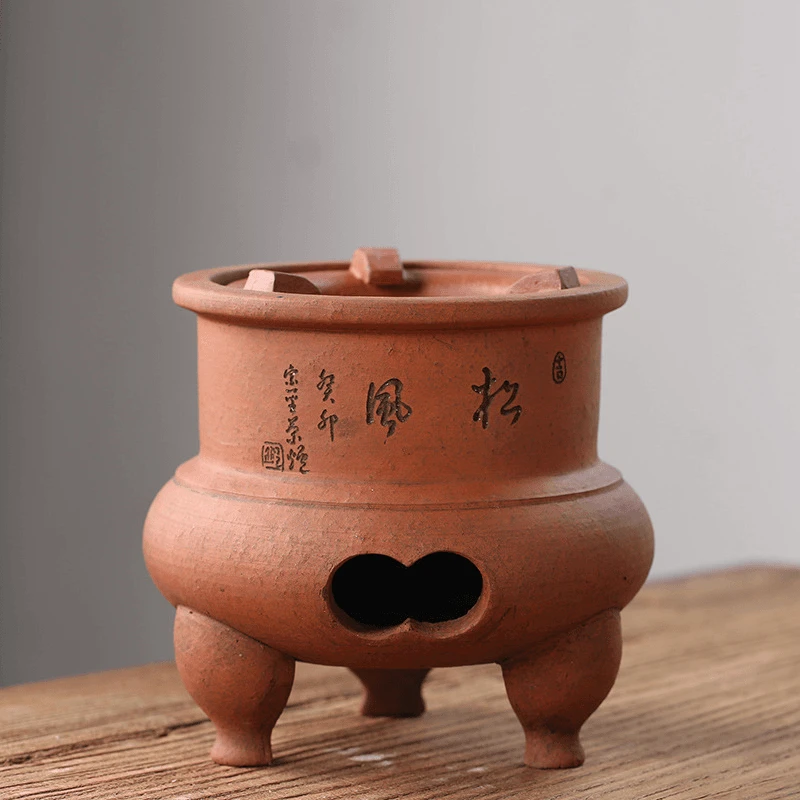 红泥副榜炉炭炉古小火炉煮茶炉陶土家用烧水功夫煮茶炉果木炭炉