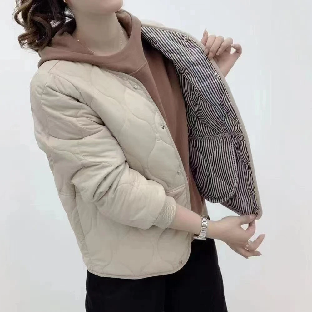 大码女装春秋冬新品百搭宽松轻薄棉衣 女士棉袄 棉服 短款轻便