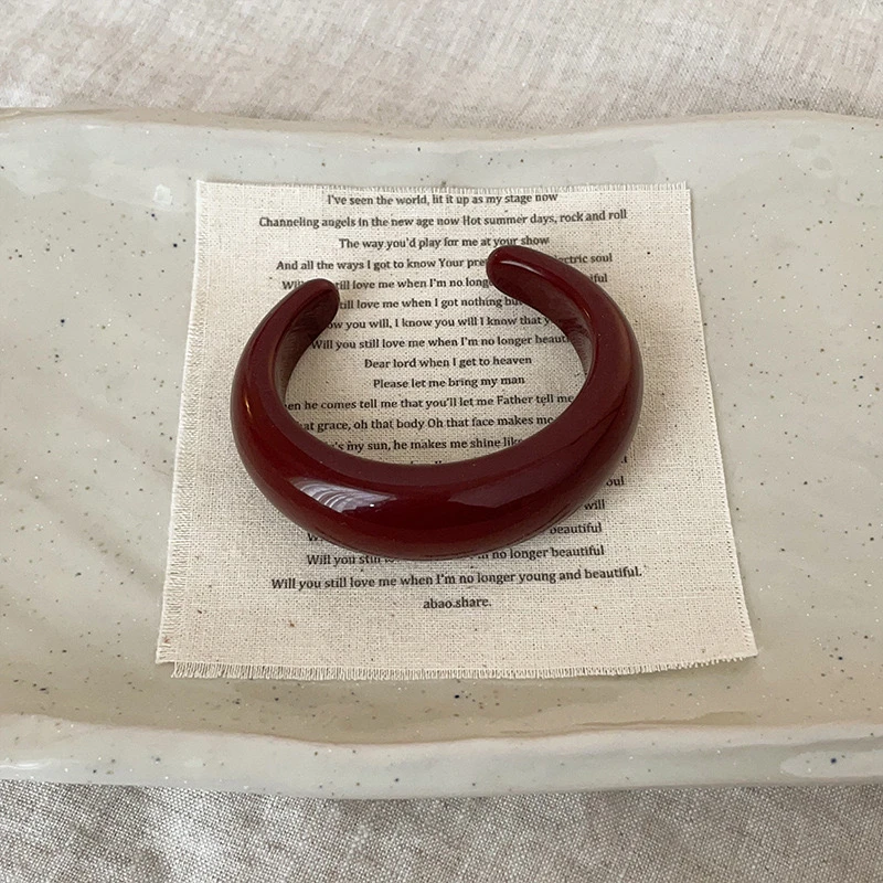 非金属亚克力手镯 【你伍老板娘】酒红色加长袖袖子利用到的手铐圈