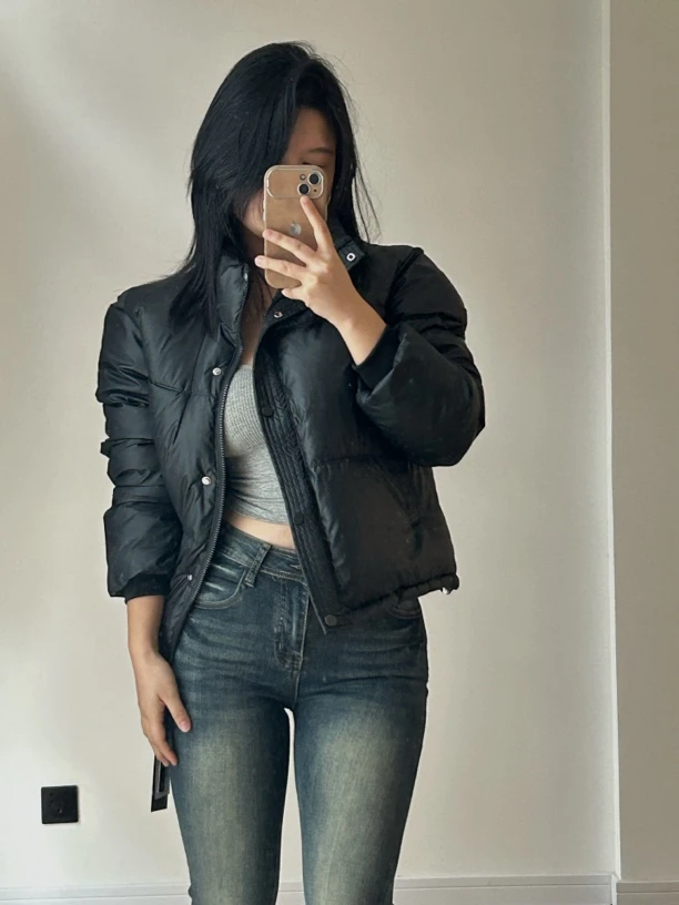 【你伍老板娘】基础pu 棉服 宽松大版休闲外套保暖性好