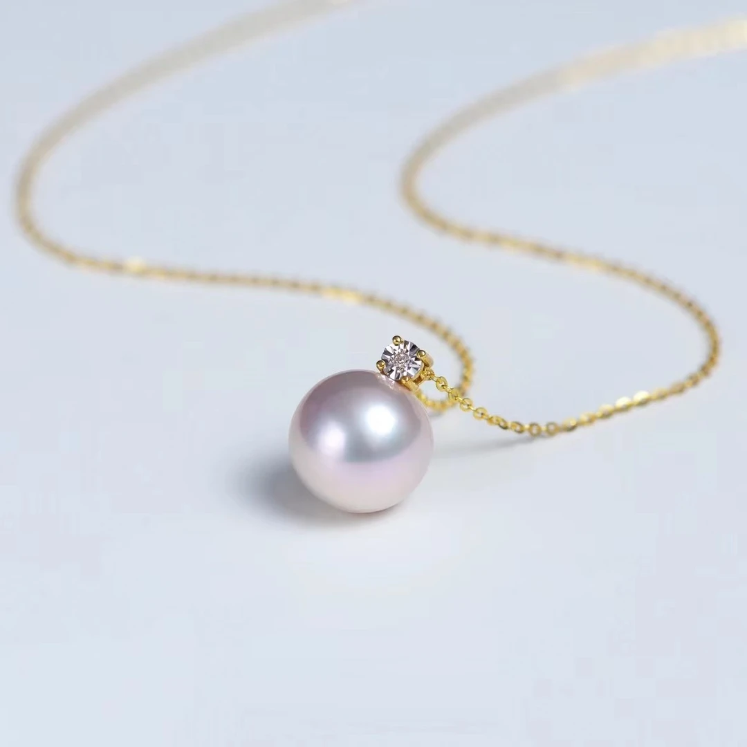 【萍姐珠宝】S925银王妃白珠天然淡水珍珠10-11mm经典款吊坠气质