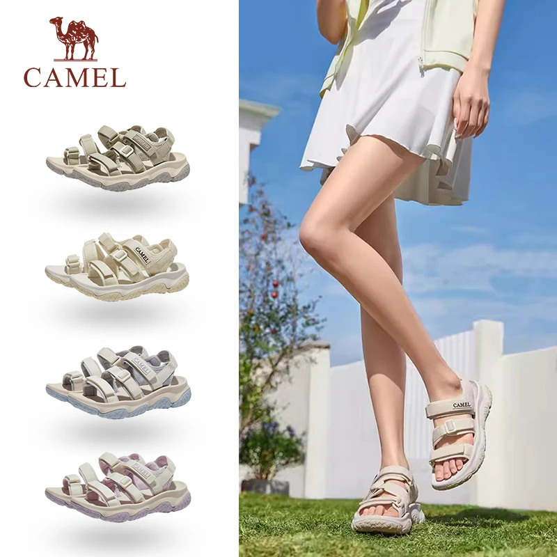骆驼户外时尚女士2024夏季新款溯溪涉水速干防滑魔术贴运动沙滩鞋