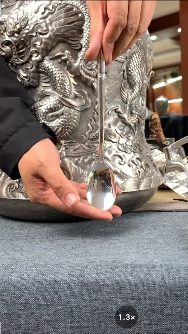 【闪购商品】足银纯手工茶周边银勺子