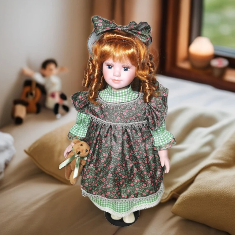 50CM新款原创欧式出口蝴蝶结陶瓷娃娃女生节日礼品礼物摆件装饰