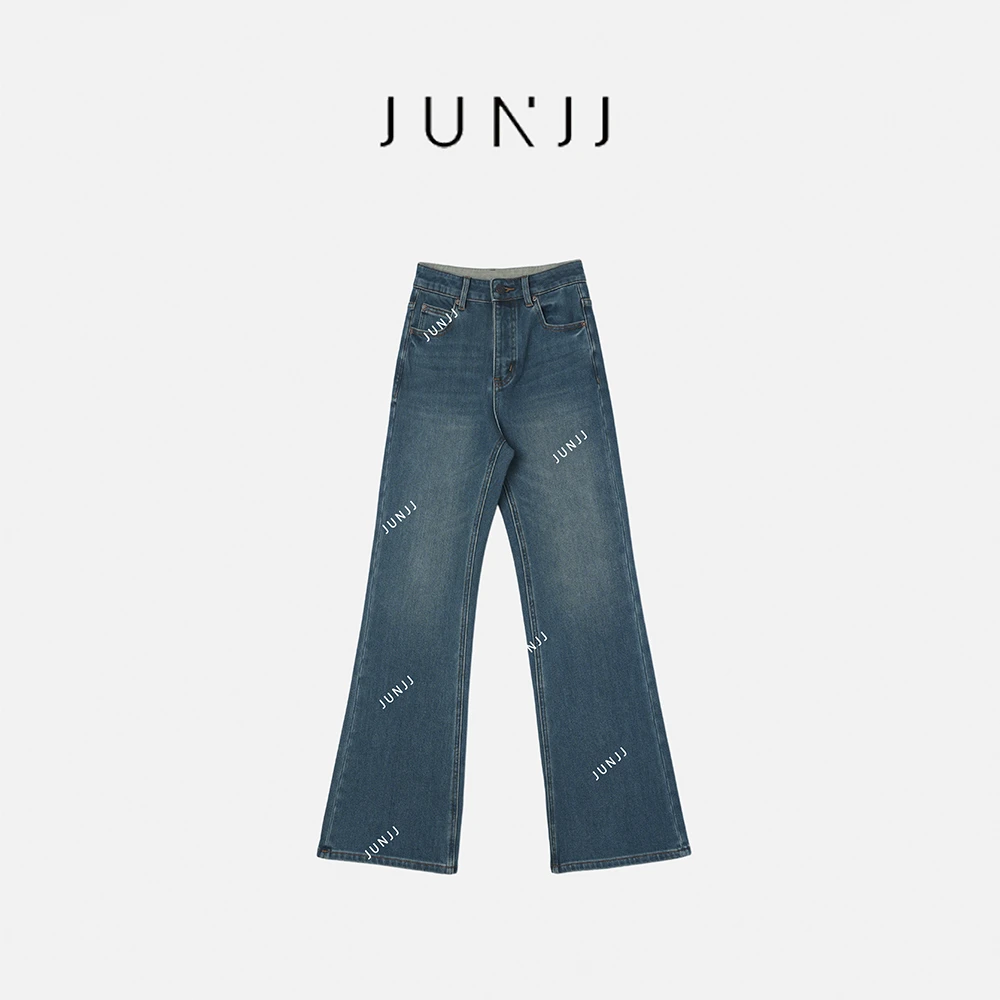 JUNJJ【超模神裤】秋冬百搭牛仔裤保暖加绒加厚显瘦长腿遮肉微喇裤