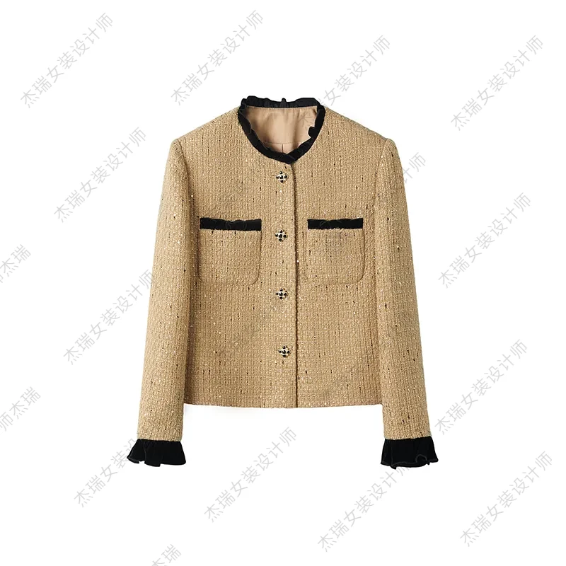 JUNJJ【情迷芬兰】2024春季新款白色时尚百搭风小香风外套女秋季女