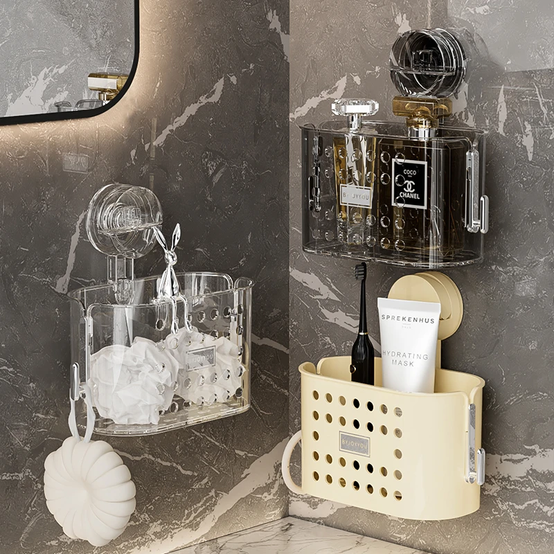 //映调吸盘废弃洗脸巾收纳盒壁挂洗漱台置物架擦脸巾收纳架卫生间