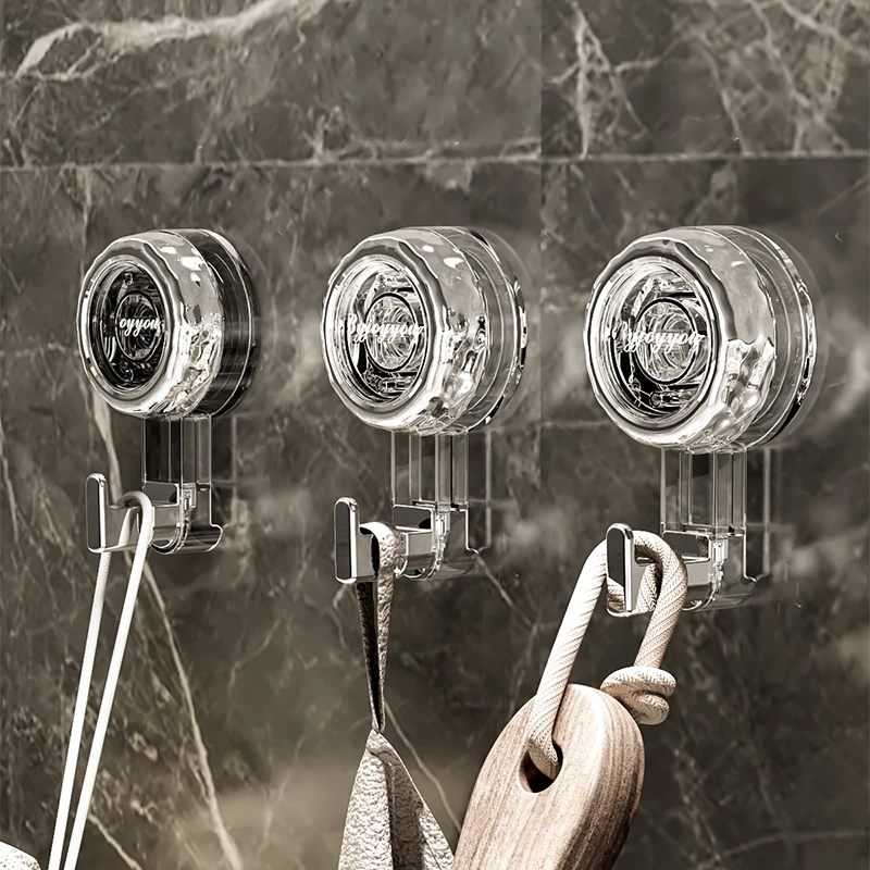 //映调轻奢家用旋转吸盘挂钩强力真空吸盘式毛巾浴室厨房粘钩无痕