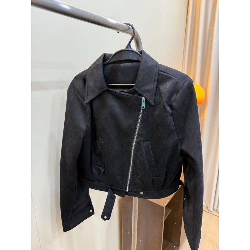 机车风麂皮短款外套5a5