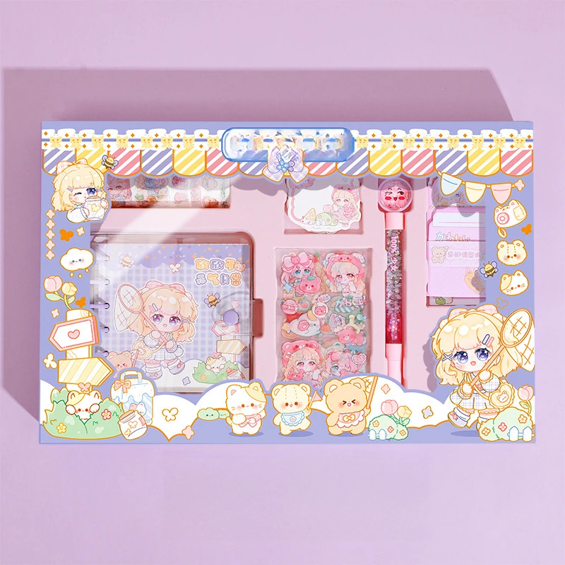 柚嘟嘟手账流沙笔贴纸套装精装礼盒