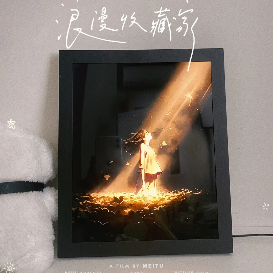 仰望少女发光画小夜灯装饰氛围灯ins卧室房间办公室相框生日礼物