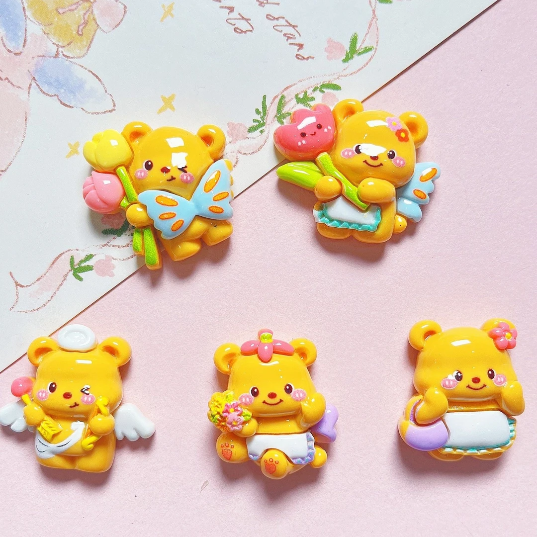 【直播代拆】可爱翅膀黄熊卡通树脂奶油胶纯手工创意小玩具