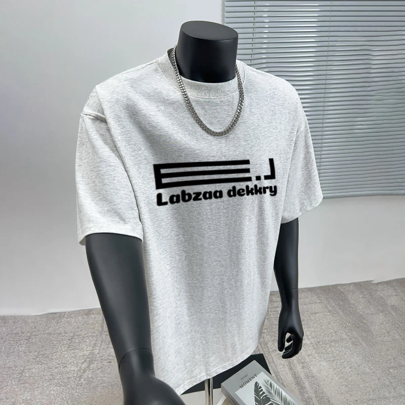 美式潮牌个性印花印花纯棉短袖t恤男女夏季宽松休闲百搭圆领上衣