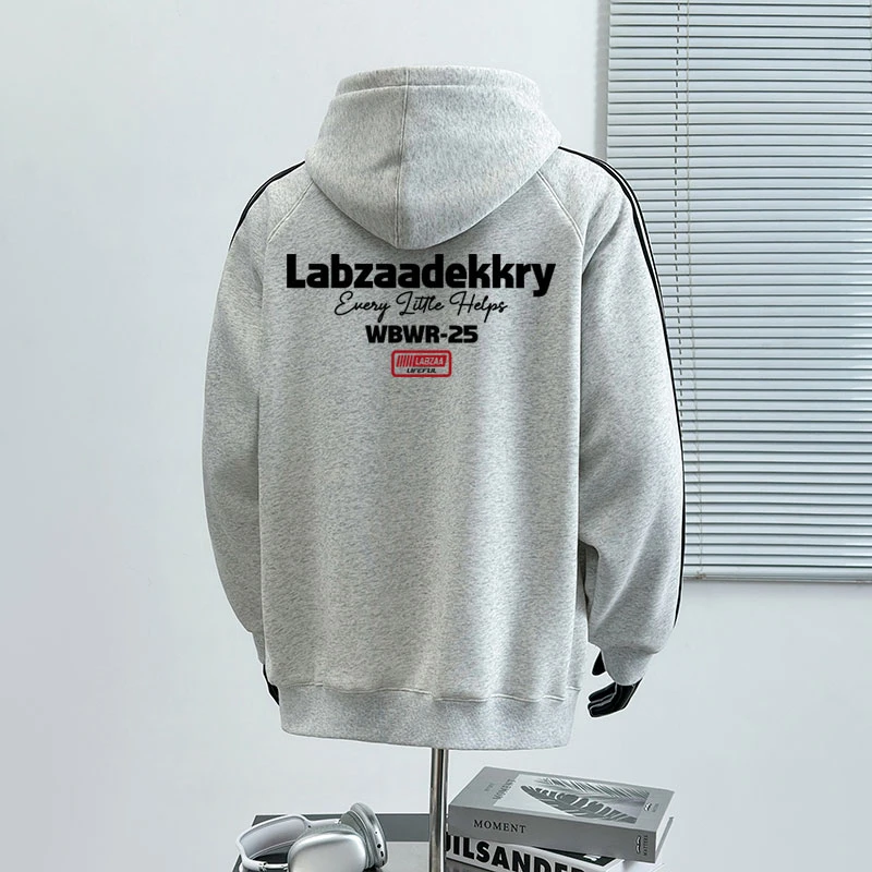 欧美帅气字母印花连帽卫衣男秋季休闲痞帅高级感百搭潮牌学生上衣