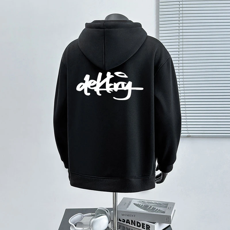 欧美风创意字母印花连帽卫衣男秋季宽松高级感百搭潮牌学生上衣
