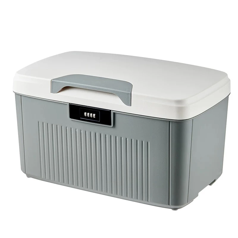 收纳箱整理箱超大密码锁轻奢家用大容量塑料箱北欧家庭线路免打孔