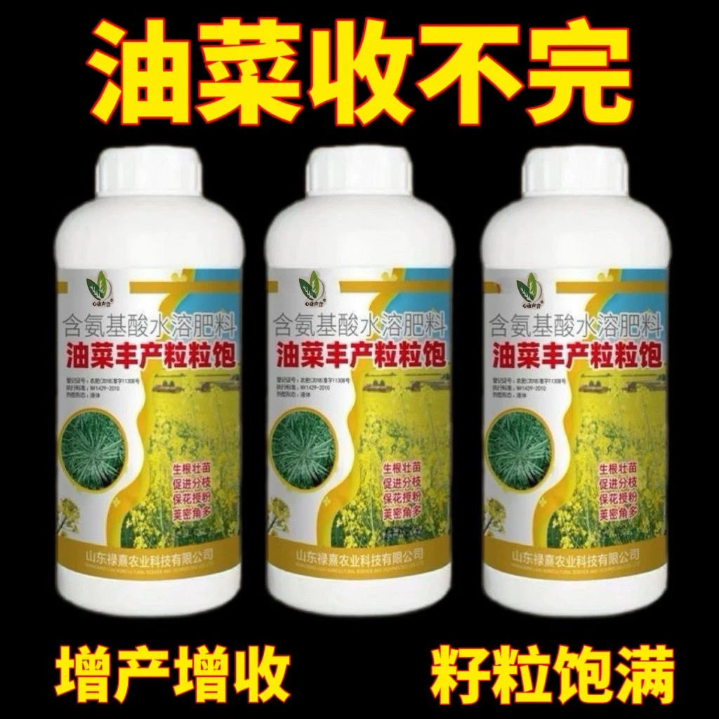 油菜丰产粒粒提高出油率促花授粉抗倒伏籽粒饱满氨基酸专用叶面肥