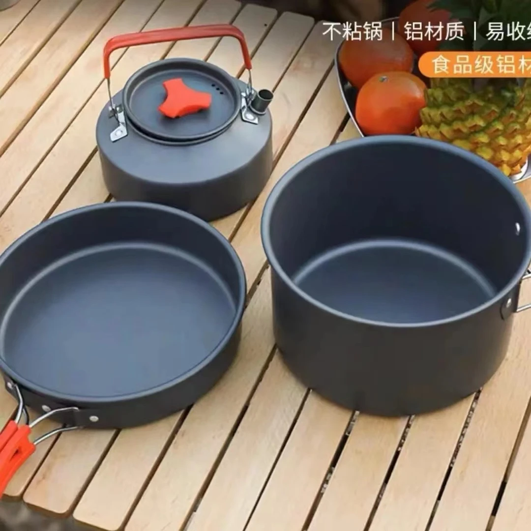 【青辰户外】锅具套装/2-3人/4-5人/5-6人套锅户外野营锅具