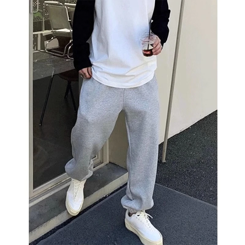 秋季潮流复古高街风设计感运动卫裤男款美式抽绳简约休闲束脚长裤