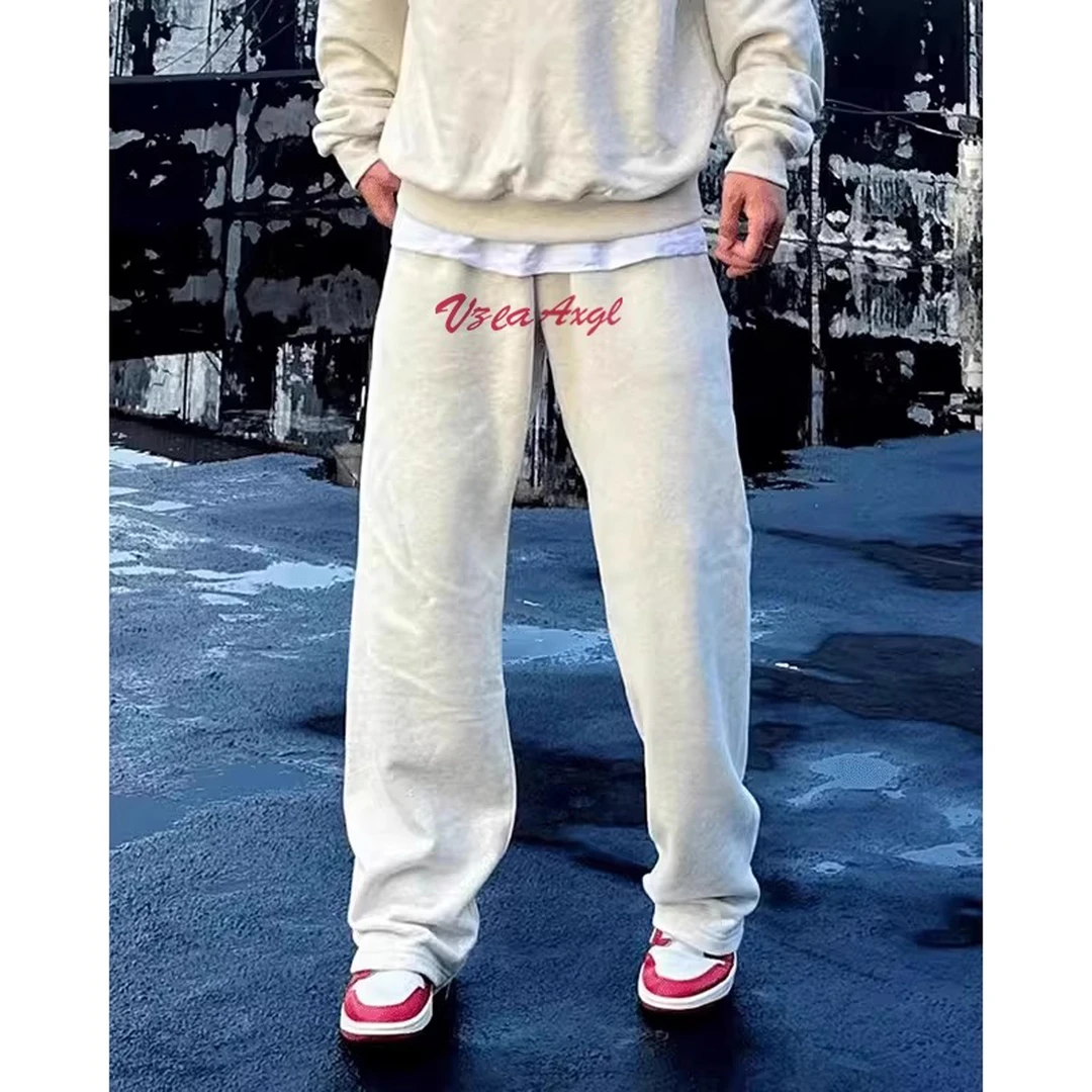 秋季新款灰色束脚卫裤男潮宽松春秋款重磅美式运动裤子男休闲长裤