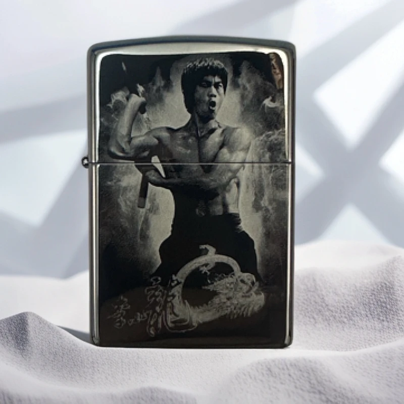 ZIPPO打火机正品李小龙黑冰彩印常规防风煤油经典个性DYJ1