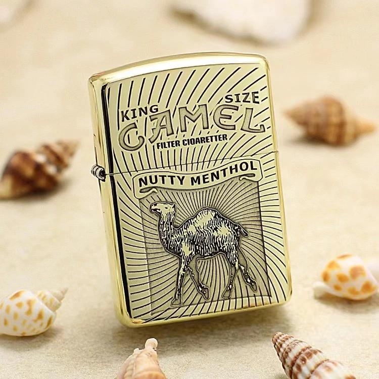ZIPPO-DIY-黄铜盔甲-金冰双色星光骆驼DY9912DK
