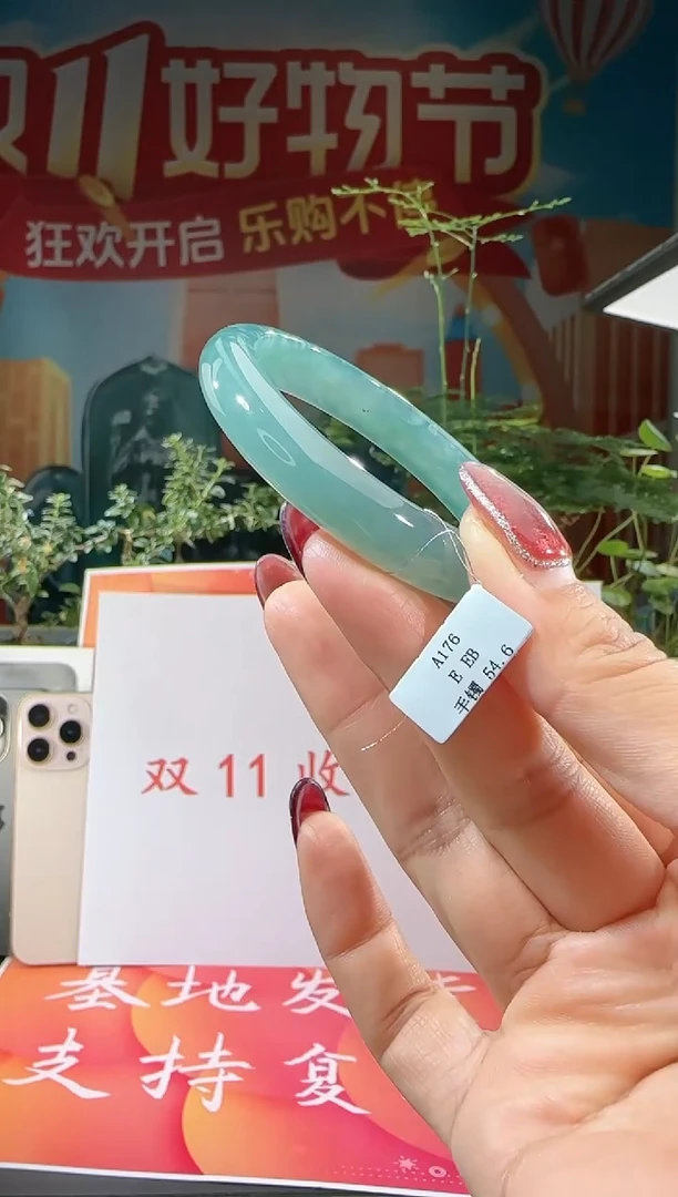 【闪购商品】定制翡翠手镯正圈未镶嵌54圈