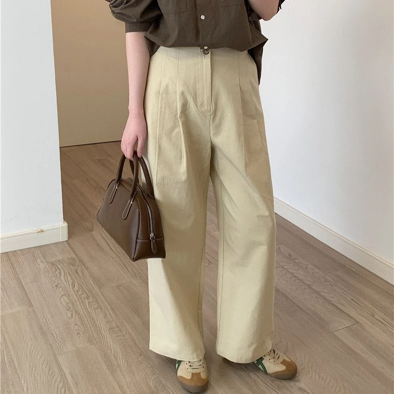 夏季新款阔腿哈伦裤子女韩版日系洋气宽松显瘦直筒长裤九分裤女