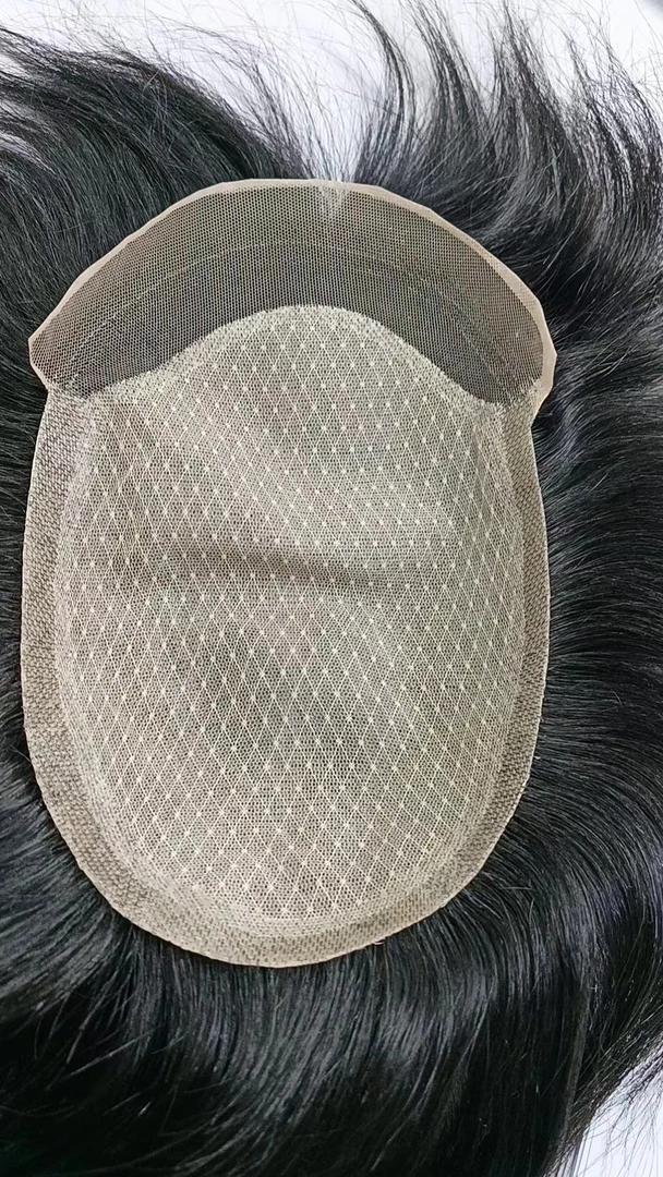 （双递针到边）双递针到边超薄透气隐形精品便携黑色时尚男士假发片
