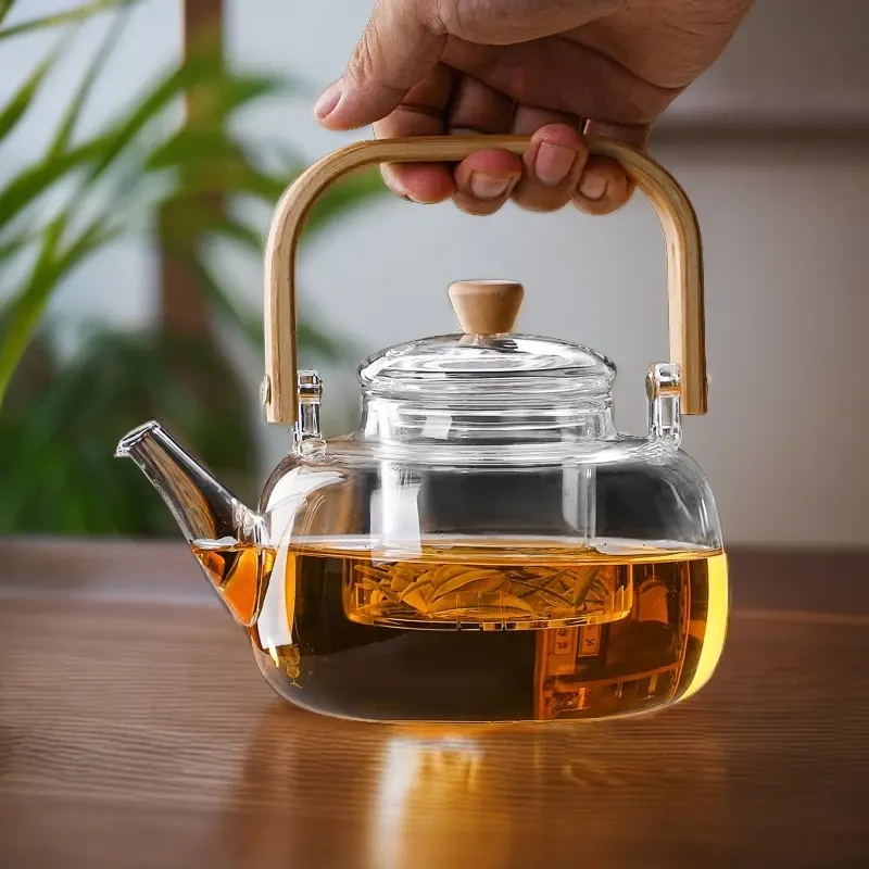 围炉煮茶壶煮茶炭火玻璃提梁壶大容量加厚耐热家用喝茶碳功夫茶具