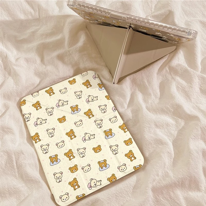 Y字三折卡通可爱轻松熊ipad10平板保护壳air6保护套pro2024平板壳