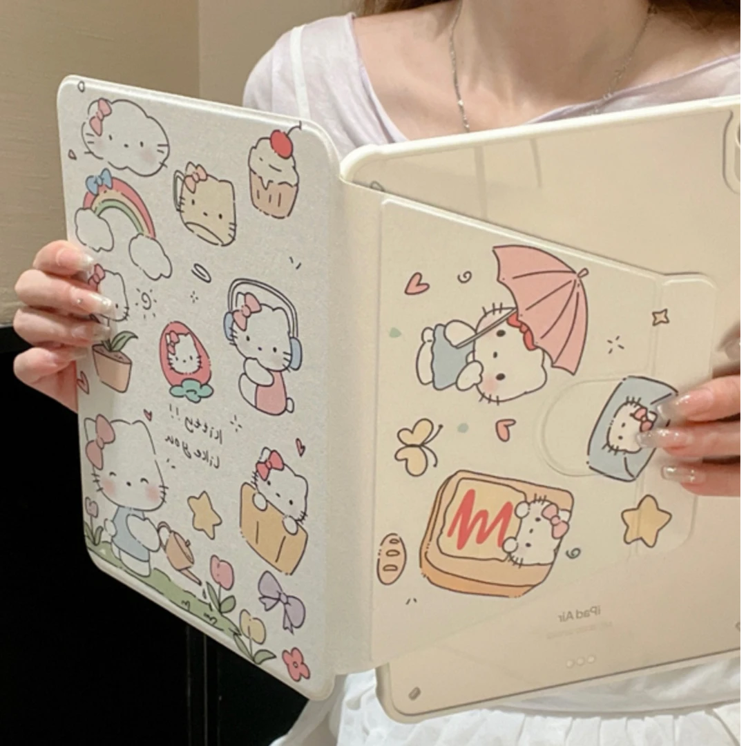创意卡通KT猫ipad10平板保护壳pro11保护壳air7亚克力防弯保护套
