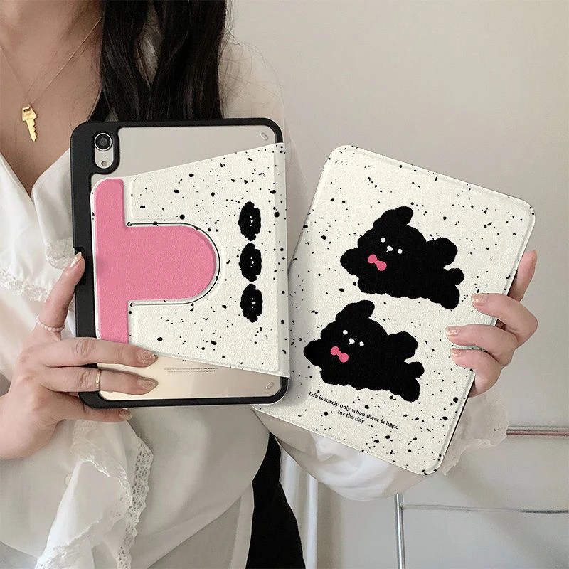 卡通泼墨小狗ipad9平板保护壳pro2024款保护套air7保护壳亚克力11