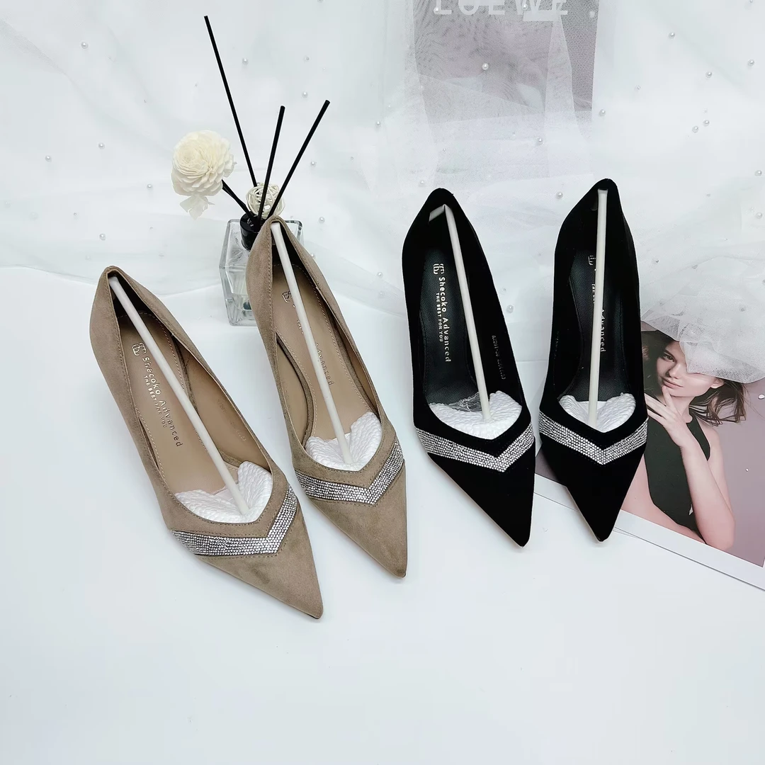 【断码清仓】尖头超细跟单鞋女时尚气质高跟鞋百搭轻奢高级2201-30