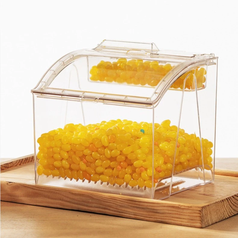 超市透明食品展示盒密封饼干盒糖果干货食品盒带试吃盒透明塑料盒