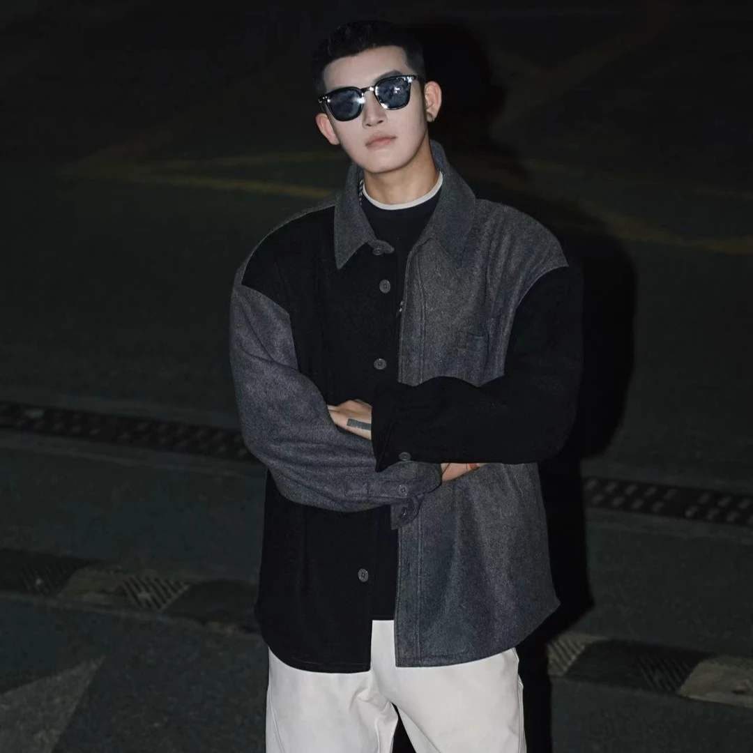 PANMAX/潘·麦克斯男装衬衫大码衬衣休闲宽松春秋季潮流长袖夹克