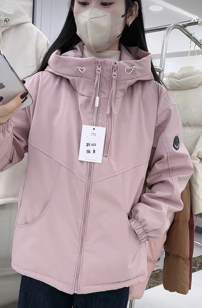 莎姐严选秋冬加绒韩版设计感冲锋衣外套613
