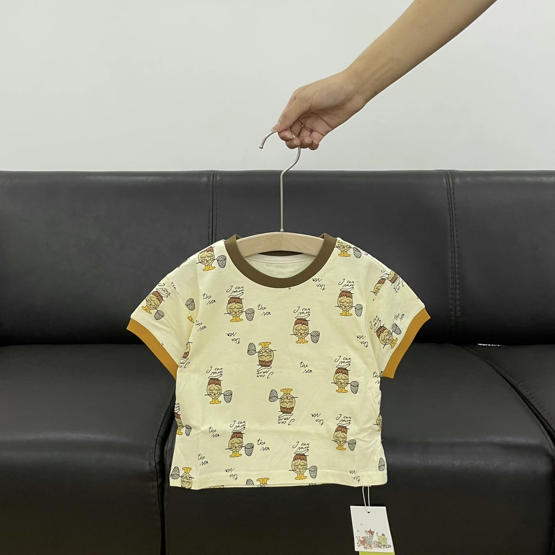 iiko*杏色卡通满印T恤，5085