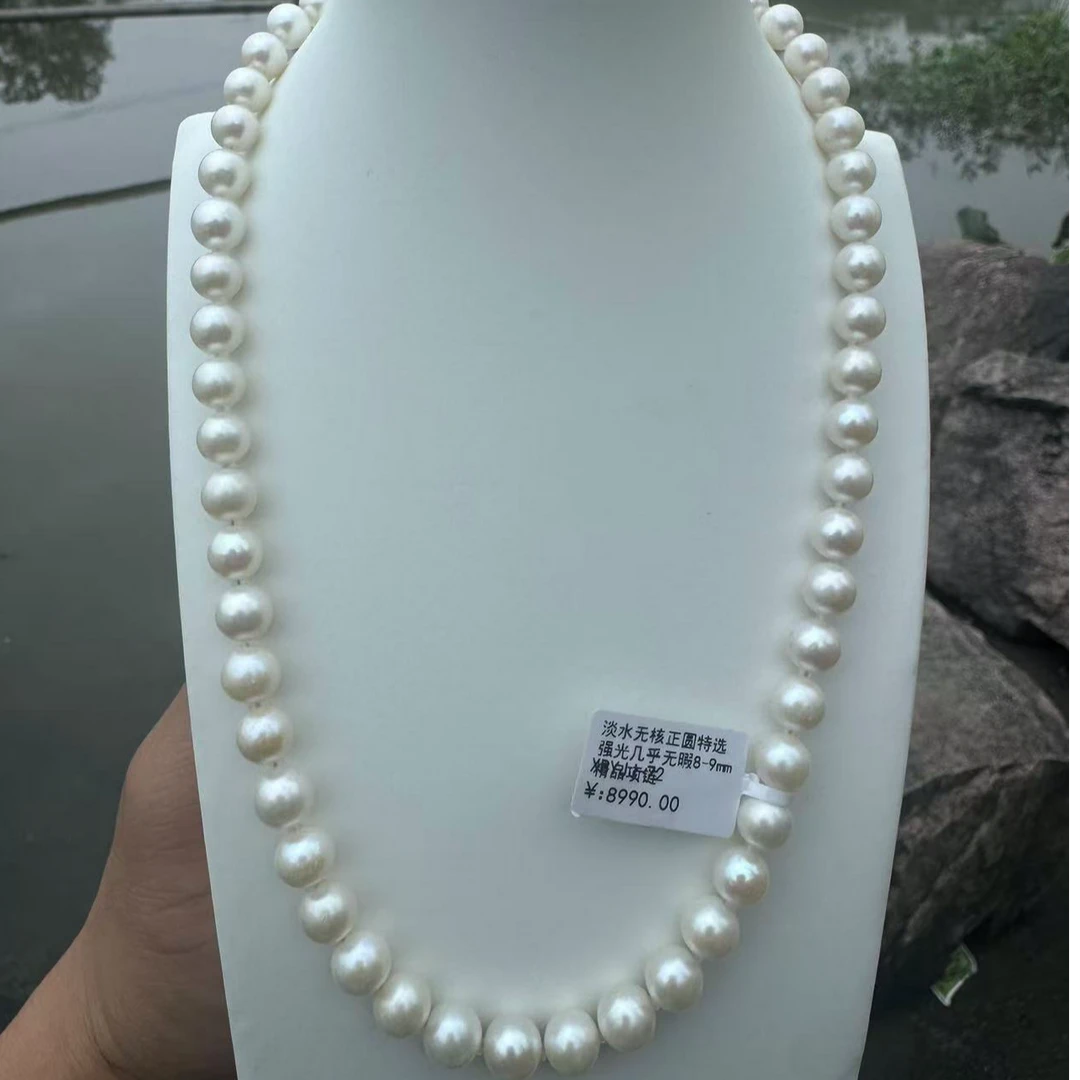 【士玲推荐】淡水无核珍珠特选8-9mm/s925银