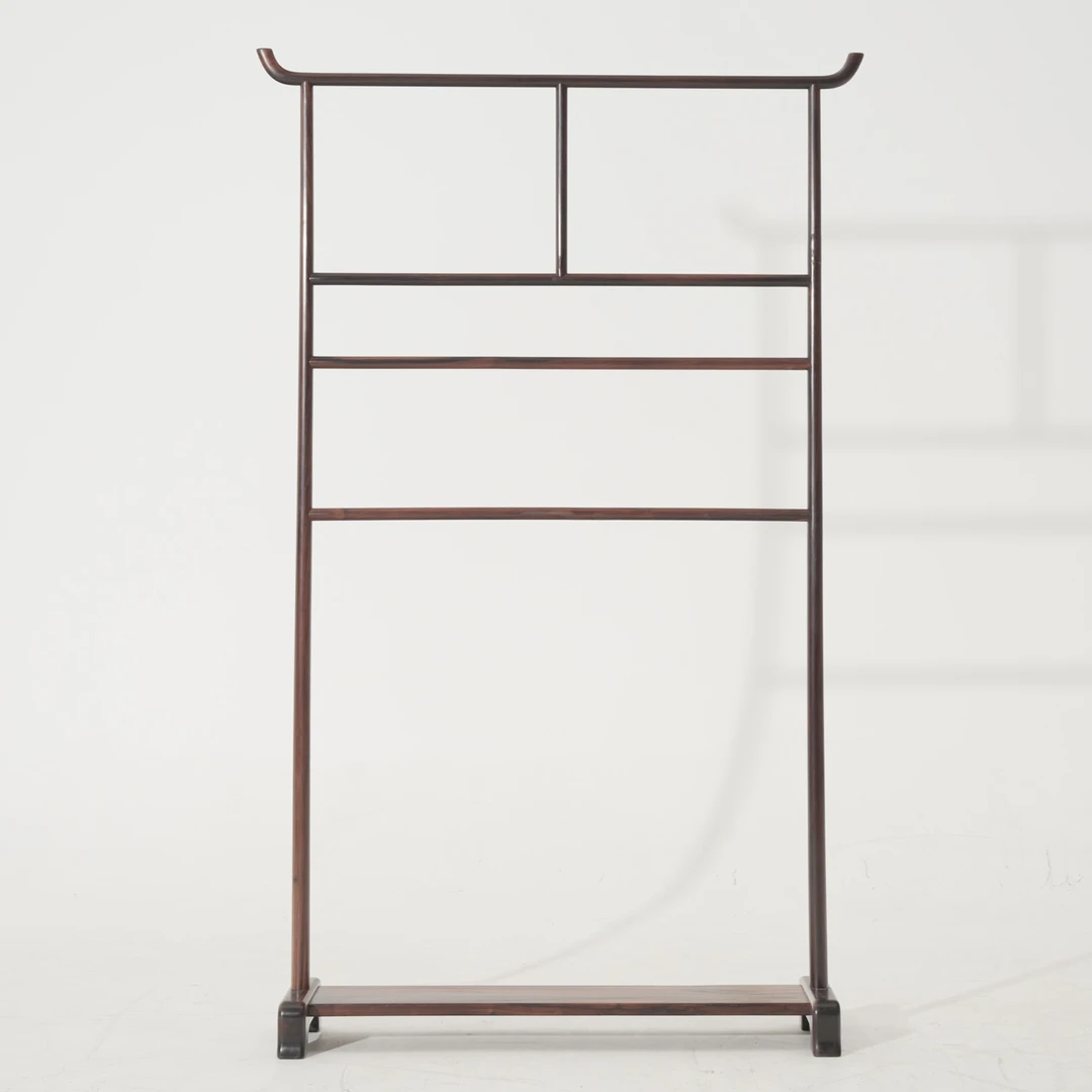 陈列摆件木制柜明式轻奢落地客厅简约架立式黑酸枝移动衣帽架