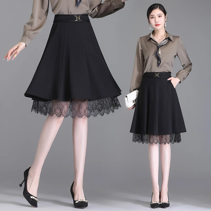 6822秋冬款高腰显瘦网红气质百搭时尚包#长款#半身裙