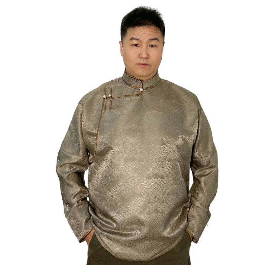 【蓝印圣火】蒙元素民族风传统立领时尚男款长袖衬衫