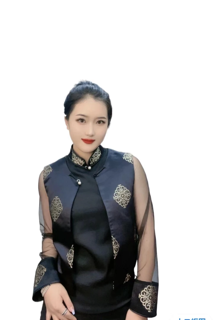 【蓝印圣火】蒙元素气质百搭显瘦民族风绣花双面马夹连衣裙套装