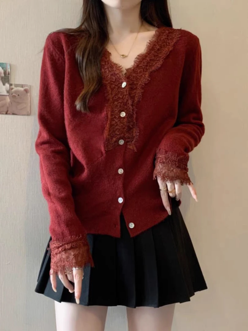 新款蕾丝小众开衫