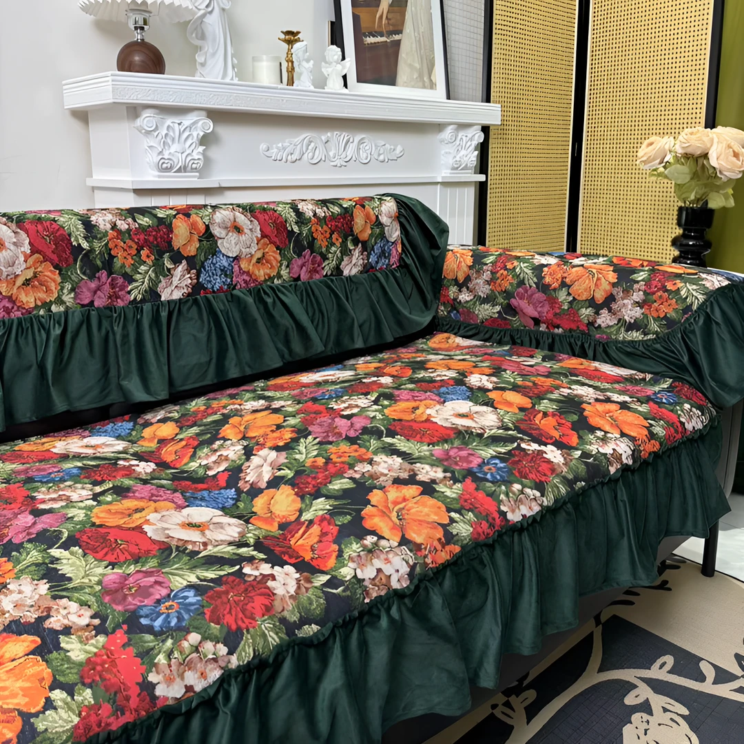 美式沙发垫复古轻奢防滑加厚四季通用防滑垫提花沙发盖布